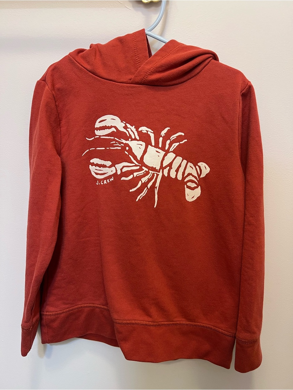J. Crew Rust Red Lobster Graphic Hoodie